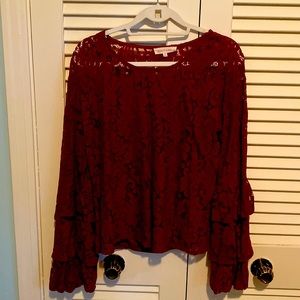 Lace Bell Sleeve Blouse